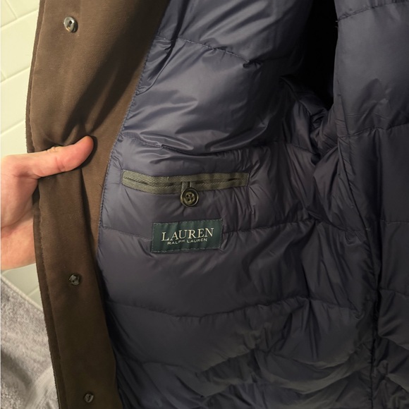Lauren Ralph Lauren Wool Down Car Coat Navy Size 44R Genuine Down Fill - Picture 4 of 6